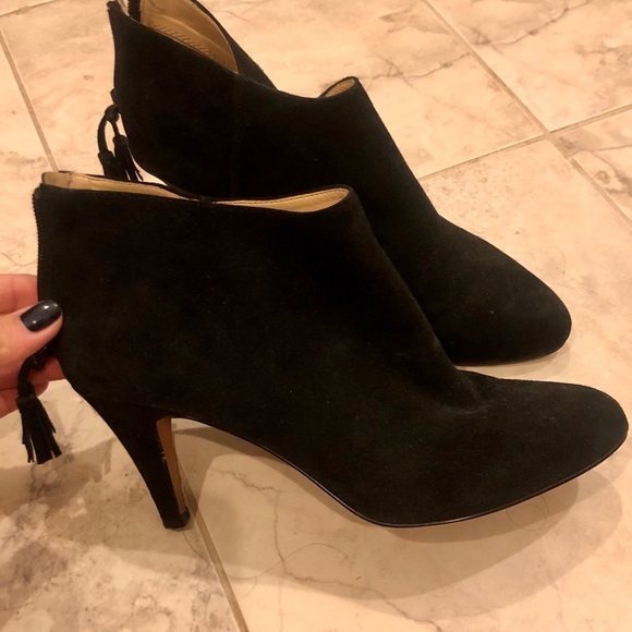 Sole Society Shoes - Sole Society Suede Bootie with Tassel Zipper